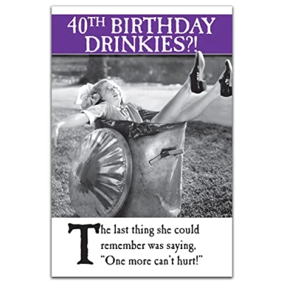 Image of 40th Birthday Card For Her, Funny Happy Card, Women, Cards Her