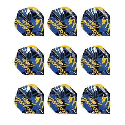 Image of RED DRAGON Hardcore Luke Humphries Signature Graffiti Blue Standard Dart Flights 3 Sets Per Pack (9 in total)