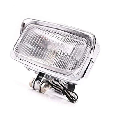 Image of Newland2019 Motorcycle Front Bottom Mount Square Rectangular Headlight Headlamp For Harley Honda Kawasaki Suzuki Yamaha Cafe Racer Retro Vintage Bike Cruiser Chopper Custom (Chrome)