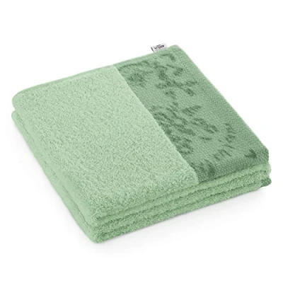 Image of AmeliaHome Bath Towel, 100% Cotton, 70 x 140 cm, Light Green, 500 g/m², Crea