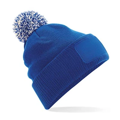 Image of Beechfield Snowstar® Patch Beanie Bright Royal/Off White