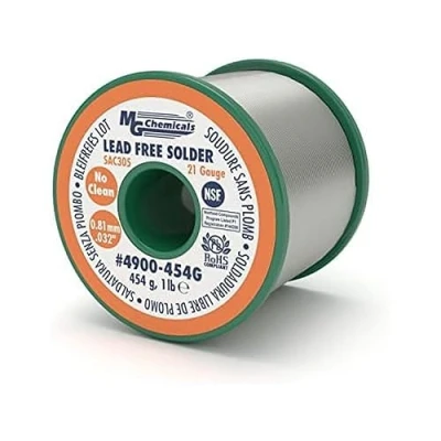 Image of MG Chemicals SAC305, 96.3% Tin, 0.7% Copper, 3% Silver, No Clean Lead Free Solder, 0.032&quot; Diameter, 1/2 lbs Spool, 4900 227G