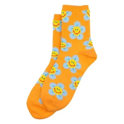 Image of JOE COOL Socks Sunny Flower Face Made With Cotton &amp; Spandex