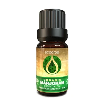 Image of Ecodrop Pure Marjoram Essential Oil 10ml 100% Natural Therapeutic Grade Egyptian Origanum Majorana Aromatherapy Diffuser, Massage, Skincare &amp; Bath for Relaxation, Mood Calm Organic