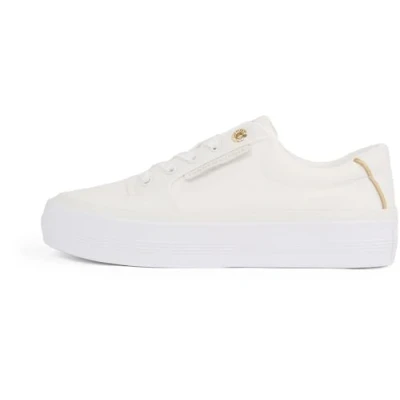 Image of Tommy Hilfiger Essential VULC Trainers, Women&#039;s, Size: 7, Ecru Cotton
