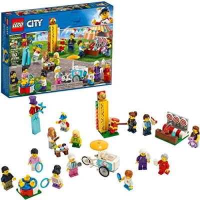Image of LEGO 60234 City Town People Pack Fun Fair Building Set with 14 Minifigures, Toys for Kids 5 Years Old