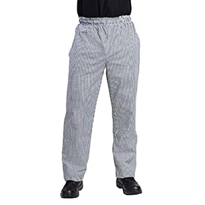 Image of Whites Chefs Apparel DL712 L Vegas Chef Trouser, Small Black and White Check
