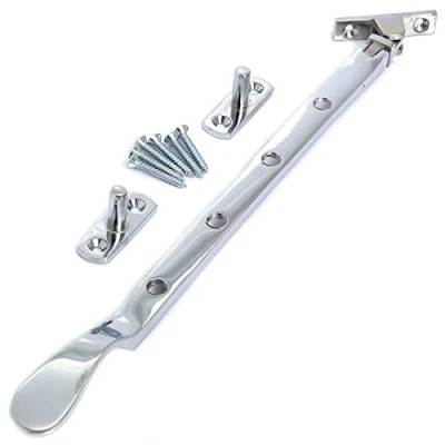 Image of Polished Chrome 10&quot;/250mm Window Casement Stay Victorian Style Handle Pull/Lock Catch
