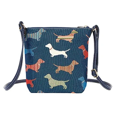 Image of Signare Tapestry Small Crossbody Bag SLING for Women with Animal and Pet Designs (Dachshund, DACH)