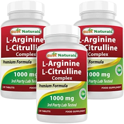 Image of Best Naturals L Arginine Citrulline Complex 1000 mg 120 Tablets (120 Count (Pack of 3))