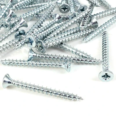 Image of 100x Zinc Countersunk Wood Screws M3.5 x 40mm for Structural Timber &amp; Masonry