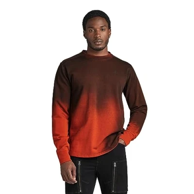Image of G STAR RAW Men&#039;s Lash Sweater, Orange (rooibos tea sprayed D18231 B782 G203), XL