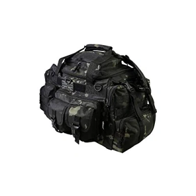 Image of Kombat Tactical Saxon Holdall 50 Litre BTP MTP Black MOLLE Patrol Travel Pack