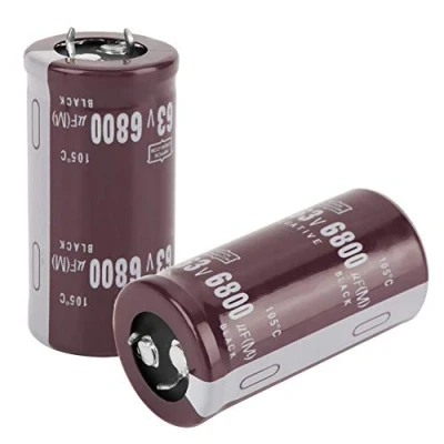 Image of 2pcs 63V 6800uF Electrolytic Capacitor 25 x 50mm 105℃, Large Can Type, Snap in Terminal Type High Precision and Stability, Very Convenient Practical