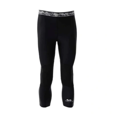 Image of McDavid Compression Pants Tights. ¾ Length with Knee Support. for Basketball and Other Sports. Men Women. Leggings Baselayer. (Black, Large)