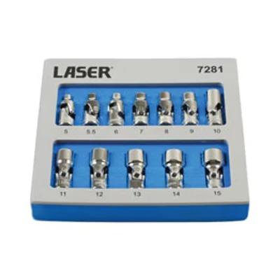 Image of Laser 7281 Universal Joint Socket Set 1/4&quot;D 12Pc