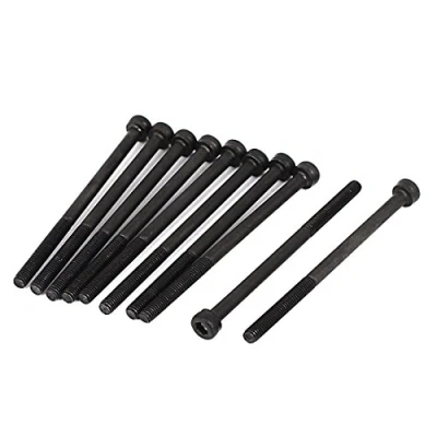 Image of Sourcingmap M3x50mm 12.9 Alloy Steel Hex Socket Screws Partially Threaded Bolt Black 10Pcs