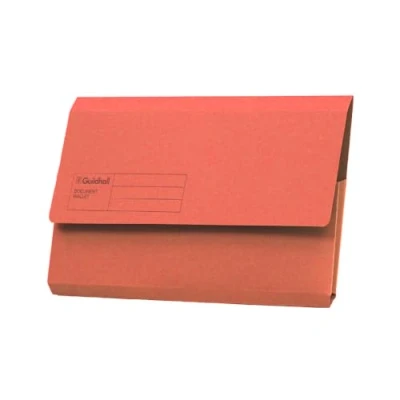 Image of Exacompta Guildhall Document Wallets, 285 gsm, Foolscap Red, Pack of 50