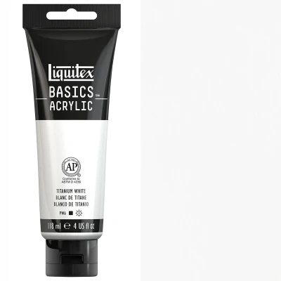 Image of LIQUITEX Basics Acrylic Paint, Titanium White, 118 ml Tube
