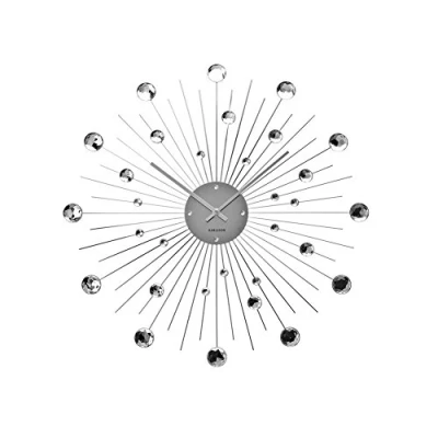 Image of Karlsson Wall Clock Sunburst Crystal Large Silver