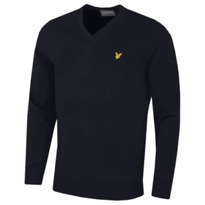 Image of Lyle &amp; Scott Mens Golf V Neck Jumper Dark Navy M
