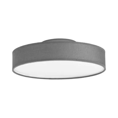 Image of Lindby LED decorative lamp Saira, Ø 30 cm, grey, textile