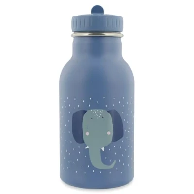 Image of Trixie Insulated Drinking Bottle Mrs. Elephant 350ml Stainless Steel Water for Kids Blue Keeps Drinks Cold Eco Friendly and BPA Free