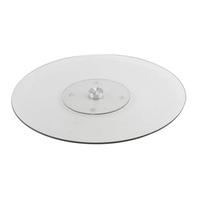 Image of APOLLO The HOUSEWARES Brand Glass Lazy Susan 50cm, Stylish Rotating Centerpiece for Effortless Entertaining, Perfect Restaurants and Large Gatherings, Easy Care Dining Essential,