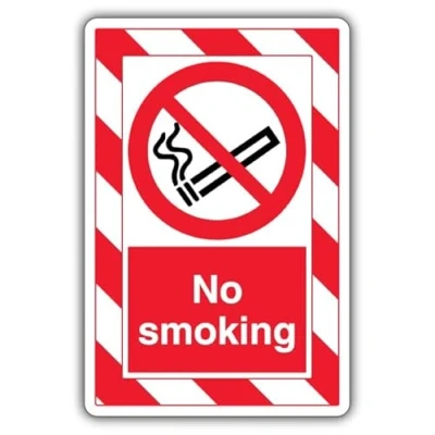 Image of V Safety No Smoking ExtraViz 250 x 350 mm Glow In The Dark Self Adhesive Vinyl Sign