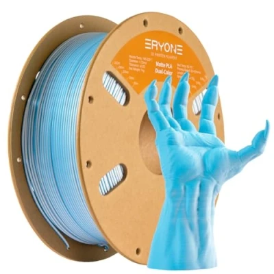 Image of ERYONE Matte PLA Filament 1.75mm, 3D Printer Filament, +/ 0.03mm, 1kg (2.2lbs)/Spool,Dual Blue&amp;White