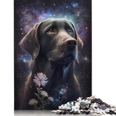Image of Jigsaw Puzzles for Adults 1000 Pieces Space Labrador Cardboard Home Decor (Size 38x26cm)