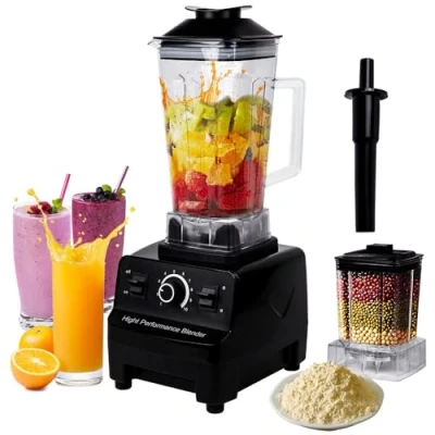 Image of Blender Smoothie Maker, 2L Container Powerful with Grinding Cup, 6 Sharp Blades,2 Jugs for Blending &amp; High Speed Jug