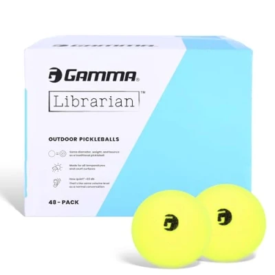 Image of GAMMA Librarian Foam Pickleball Balls, Balls for Practice with True Bounce on All Surfaces, Box of 48