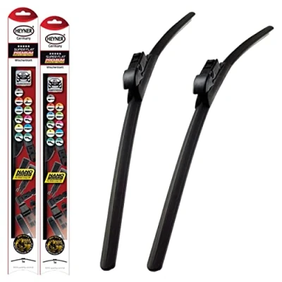 Image of Fits VW Touran 2015 2022 Heyner Germany Aero Flat Windscreen Wiper Blades Replacement Front Set Size 28&quot;16&quot; HSF2816ST