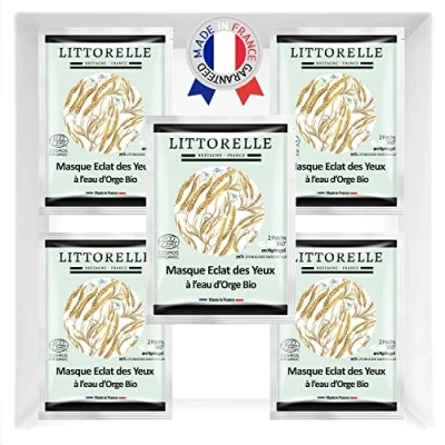 Image of Littorelle Radiant Eyes Mask, Certified Organic 360 Eye Patches Anti Dark Circles, Puffiness, Aging Moisturizes, Smoothes, Mattifies Made in France 99% Natural Ingredients 5 units