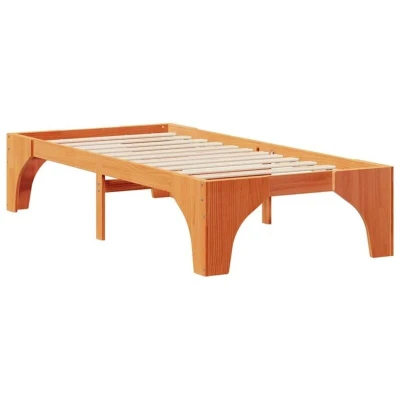 Image of Floor Bed Frame with Storage Brown 80 x 200 cm Solid pine wood Vidaxl