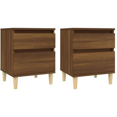 Image of vidaXL Bedside Cabinets 2 pcs Brown Oak 40x35x50 cm