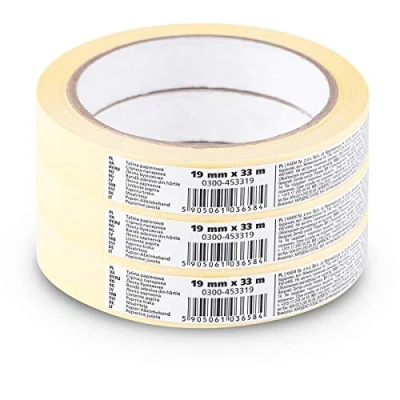 Image of Scley 545 Series Masking Tape 19 mm x 33 m Yellow Pack of 3