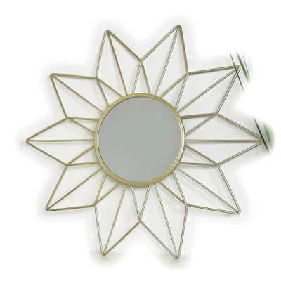 Image of Darthome Ltd Vintage Gold Metal Frame Home Decorative Round Glass Wall Mounted Mirror Small (Star)