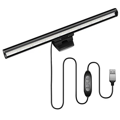 Image of HIOUME Laptop Monitor Light Bar, USB e Reading LED Task Lamp, 3 Adjustable Color Temperature, 10 Dimming Brightness Levels, No Screen Glare, Space Saving, Eye Health Care, Portable for Travel