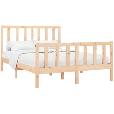 Image of vidaXL 3100584 Bed Frame without Mattress Solid Wood 120x200 cm (810012+814084)