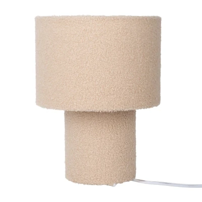 Image of Näve Fluffy table lamp, beige Height 31 cm textile E27 cylindrical