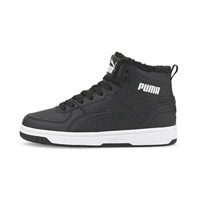 Image of PUMA Rebound Joy Fur JR Sneaker, Black, 5 UK