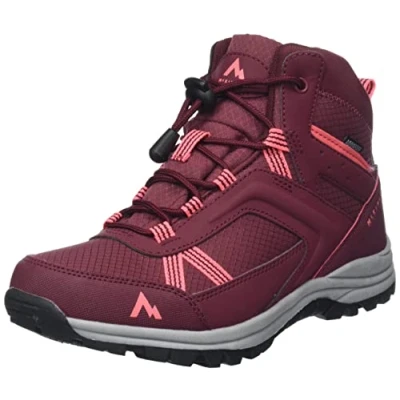 Image of McKinley Maine II Cross Country Running Shoe, Red Wine/Charcoal/Re, 10 UK Child