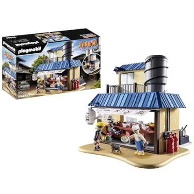 Image of PLAYMOBIL 70668 NARUTO SHIPPUDEN Ichiraku Ramen Shop, Delicious dining experience at Shop with Naruto, Kakashi, Teuchi &amp; Pakkun, anime, collectable playset suitable for children and fans ages 5+
