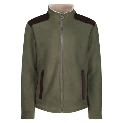 Image of Regatta Mens Faversham Full Zip Fleece Jacket (Dark Khaki) Size 2XL