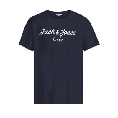 Image of JACK &amp; JONES Men&#039;s Jcosettle Tee Ss Crew Neck Bmuss24 T Shirt, Blazer Navy, M