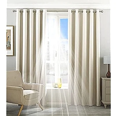 Image of Riva Home Eclipse Blackout Eyelet Curtains, Polyester, Ivory, 90 x 54 (229 137 cm)
