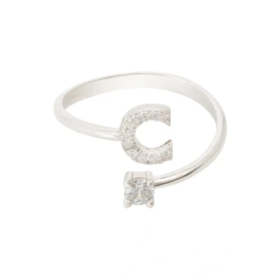 Image of Latelita Womens Initial Ring Silver C Sterling One Size