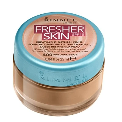 Image of Three Pack Rimmel Foundation Fresher Skin 25ml Natural Beige 400